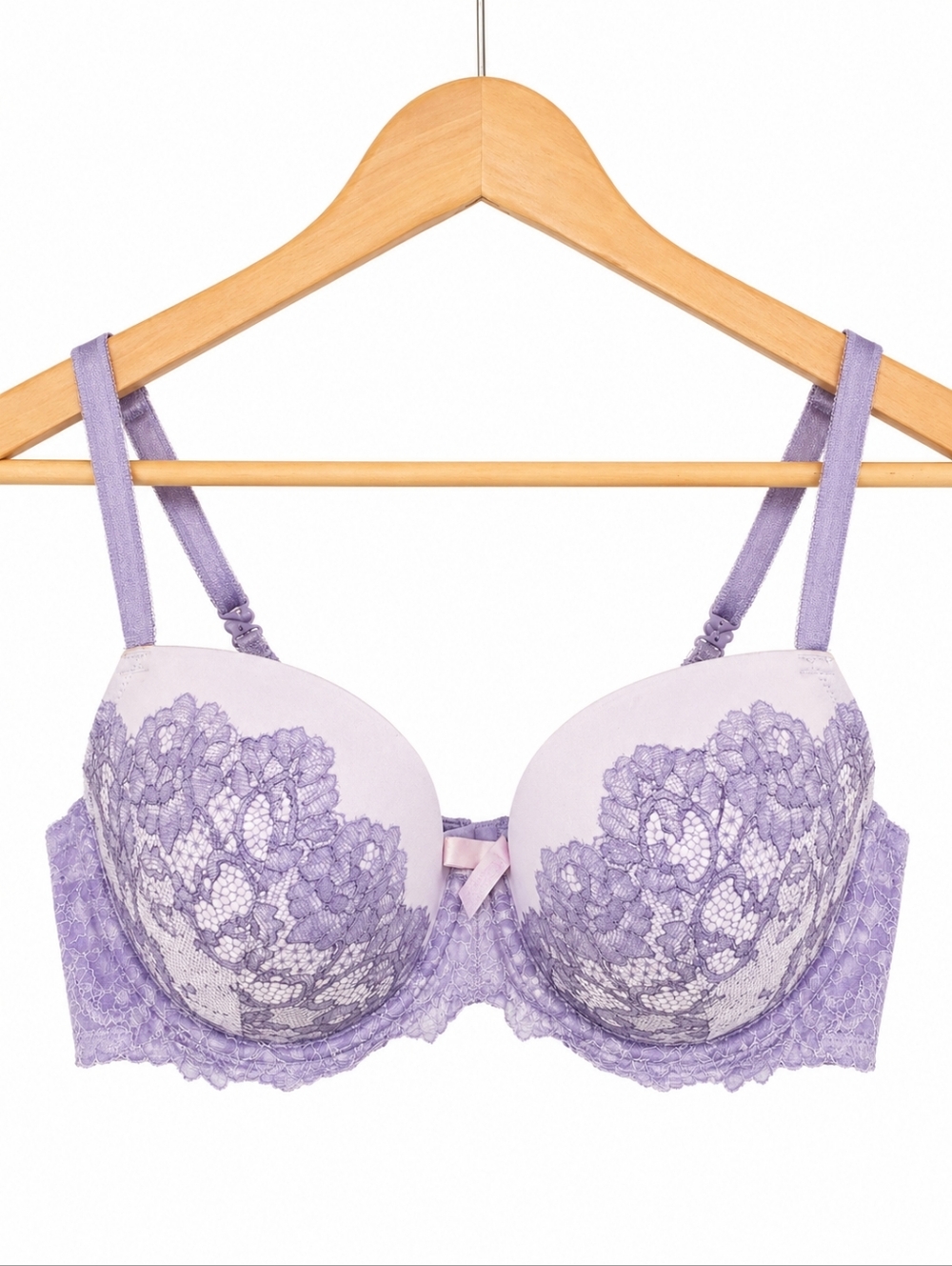 Victoria’s Secret Lace Push-Up Bra Lavender Purple 34DD Underwire Padded
